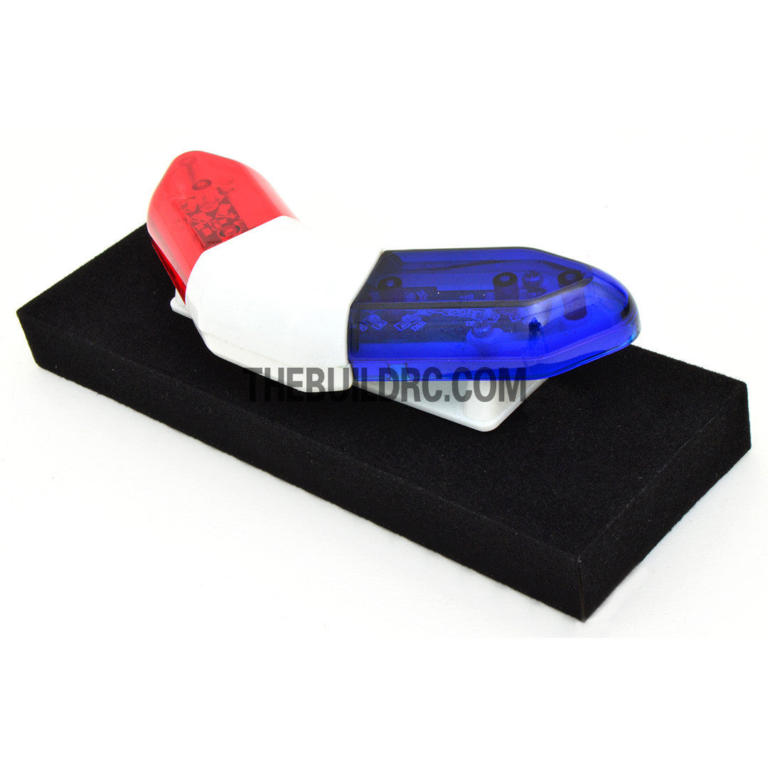 RC Police Petrol Car 103 x 40mm 360?? V-Shape LED Light Bar - Red / Blue