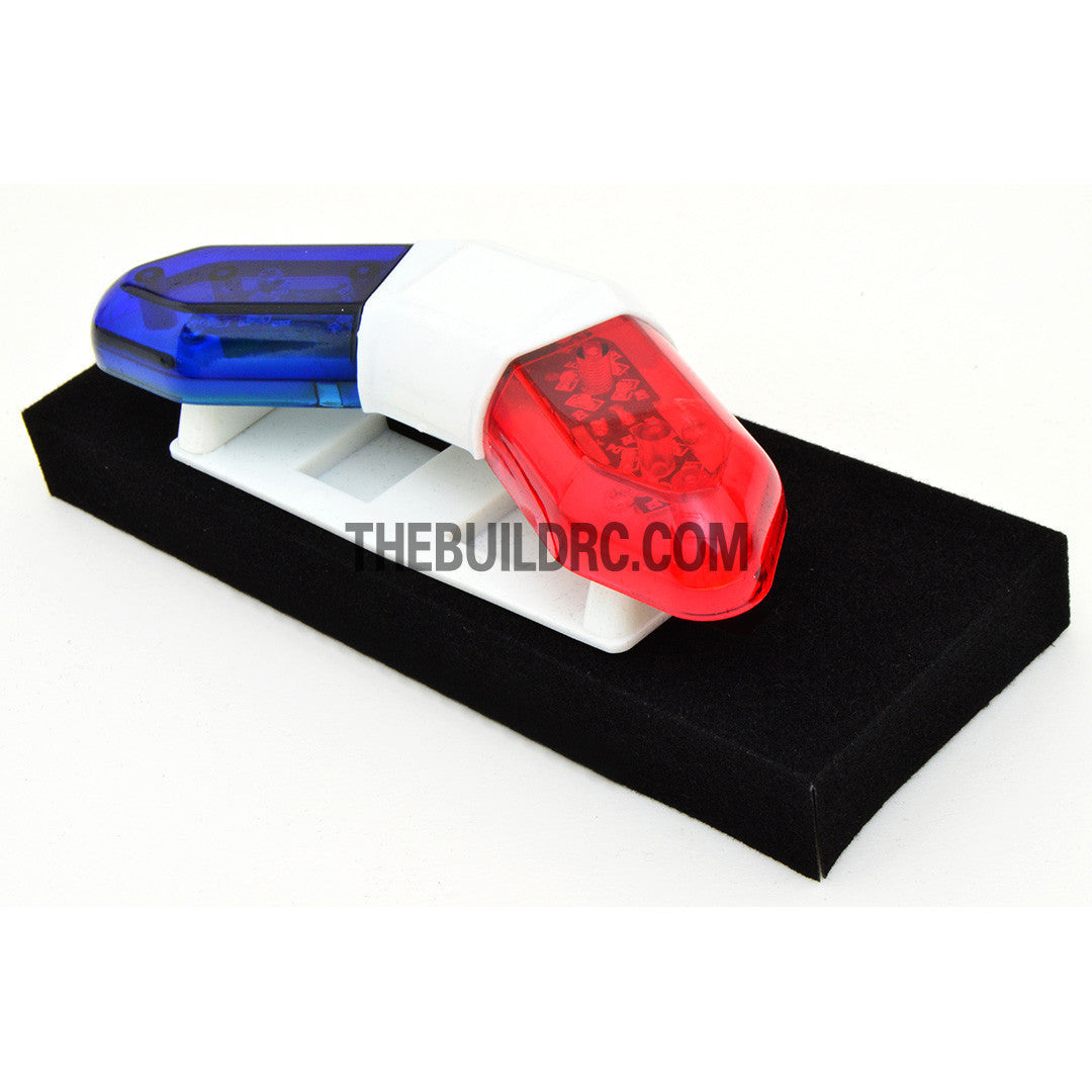 RC Police Petrol Car 103 x 40mm 360?? V-Shape LED Light Bar - Red / Blue