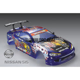 1/10 RC On-Road Car NISSAN S15 PC  Transparent 190mm Body with Light Box, Rear Spoiler, Decal & Masking Tape - Blue