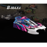 1/10 RC Off-Road Car B-MAX4 Buggy PC Transparent 140mm Body with Light Box, Rear Spoiler & Decal