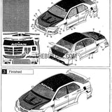 1/10 Mitsubishi Lancer Evo 9 PC Transparent RC Car Bumper Body Kit