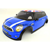 1/10 M03 Mini 180mm PC Finished RC Car Body with Decal / Spoiler / Side Mirror / Light Bruckets - Blue