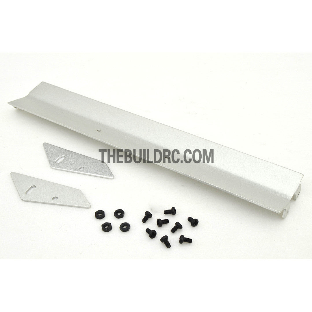 1/10 RC Racing Car 155x26mm Alloy Aluminum GT Wing Rear Spoiler - Silver