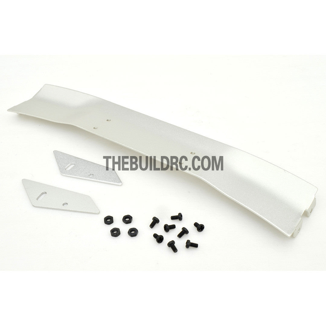 1/10 RC Racing Car 168x28mm Alloy Aluminum GT Wing Rear Spoiler - Silver
