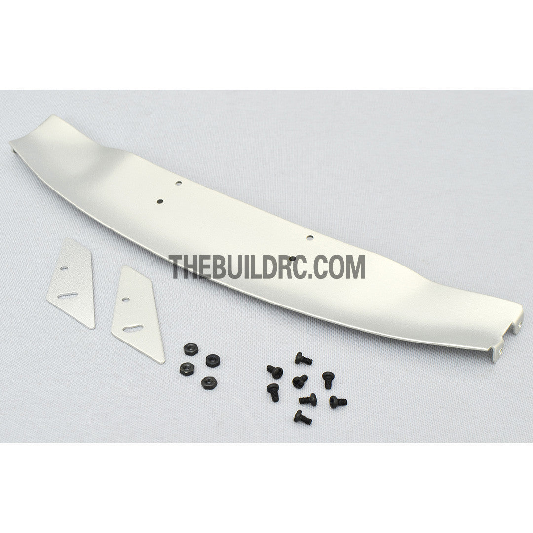 1/10 RC Racing Car 188x34mm Alloy Aluminum GT Wing Rear Spoiler - Silver