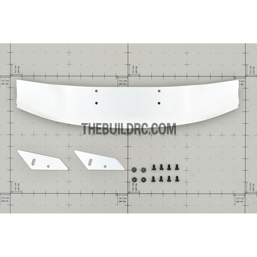 1/10 RC Racing Car 188x34mm Alloy Aluminum GT Wing Rear Spoiler - Silver