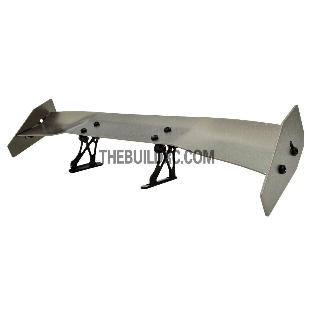 1/10 RC Racing Car 168x28mm Alloy Aluminum GT Wing Rear Spoiler - Grey