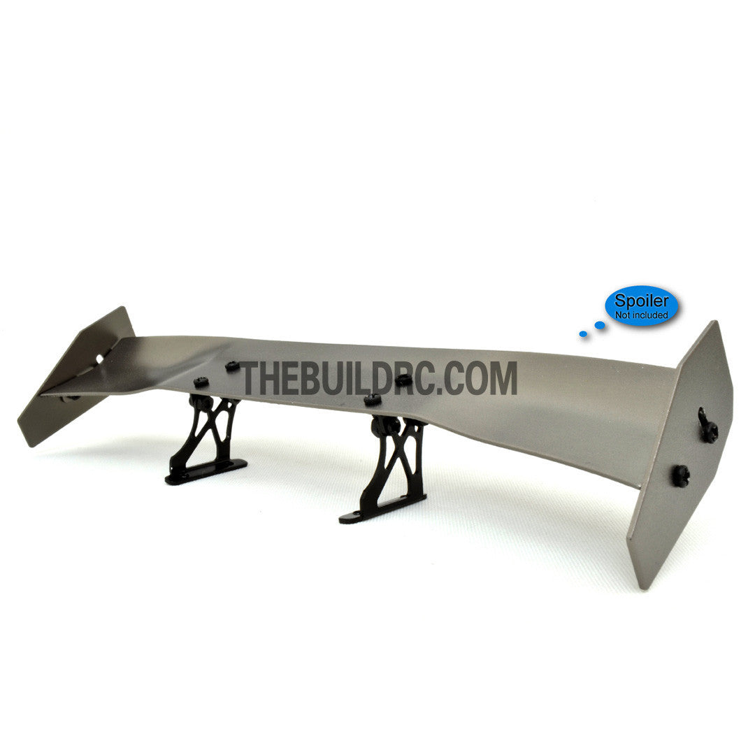 1/10 RC Racing Car 168x28mm Alloy Aluminum GT Wing Rear Spoiler - Grey