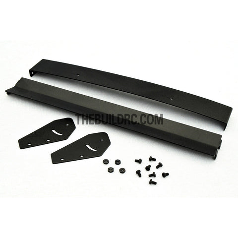 1/10 RC Racing Car 181x22mm Alloy Aluminum GT Double Wing Rear Spoiler - Black