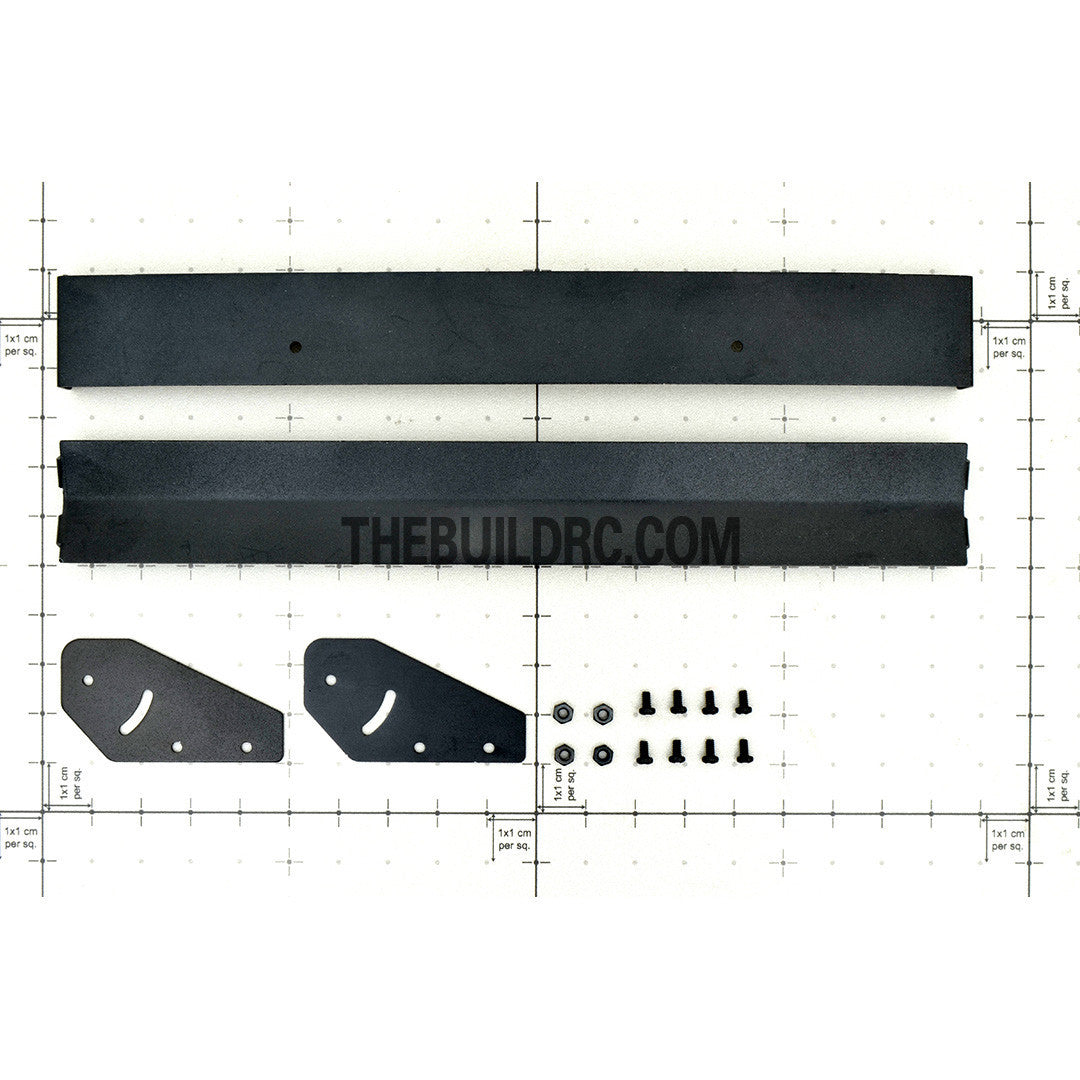 1/10 RC Racing Car 181x22mm Alloy Aluminum GT Double Wing Rear Spoiler - Black