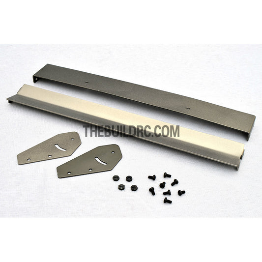 1/10 RC Racing Car 181x22mm Alloy Aluminum GT Double Wing Rear Spoiler - Grey