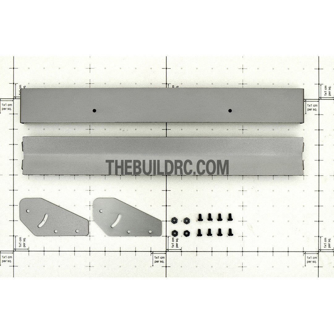 1/10 RC Racing Car 181x22mm Alloy Aluminum GT Double Wing Rear Spoiler - Grey