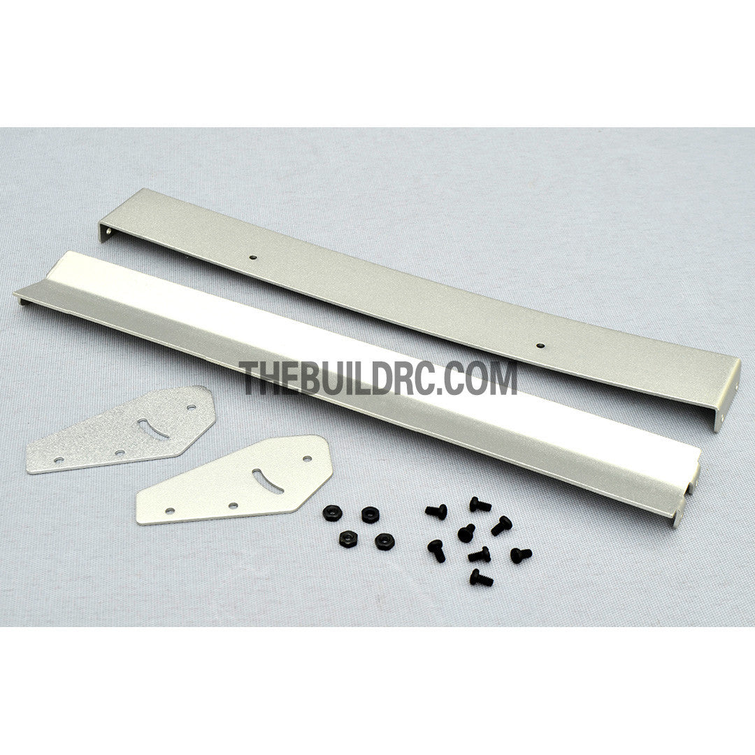 1/10 RC Racing Car 181x22mm Alloy Aluminum GT Double Wing Rear Spoiler - Silver