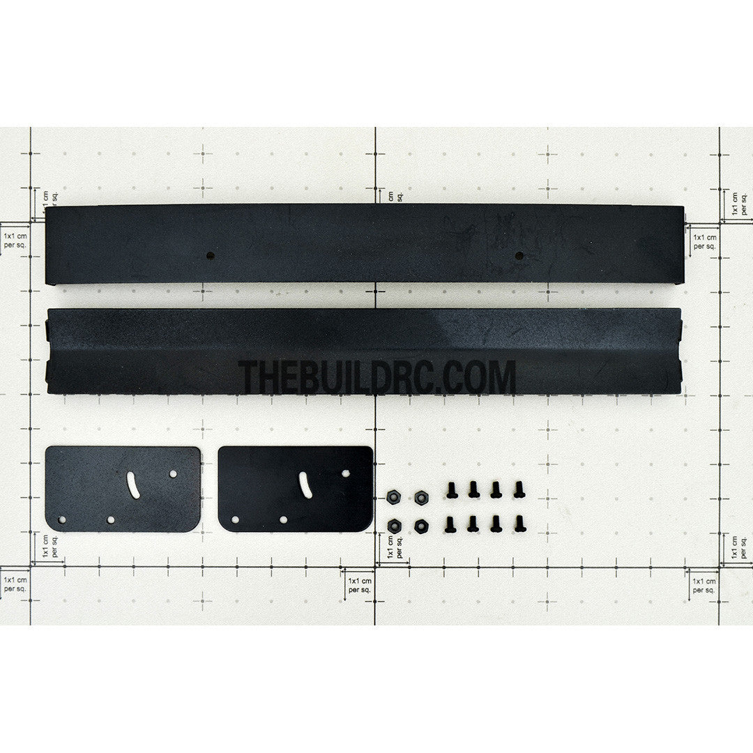 1/10 RC Racing Car 182x24mm Alloy Aluminum GT Double Wing Rear Spoiler - Black