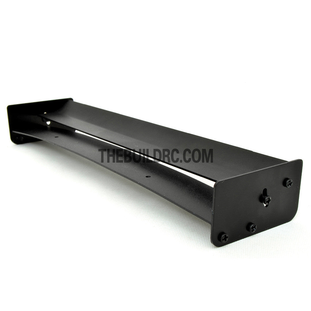 1/10 RC Racing Car 182x24mm Alloy Aluminum GT Double Wing Rear Spoiler - Black