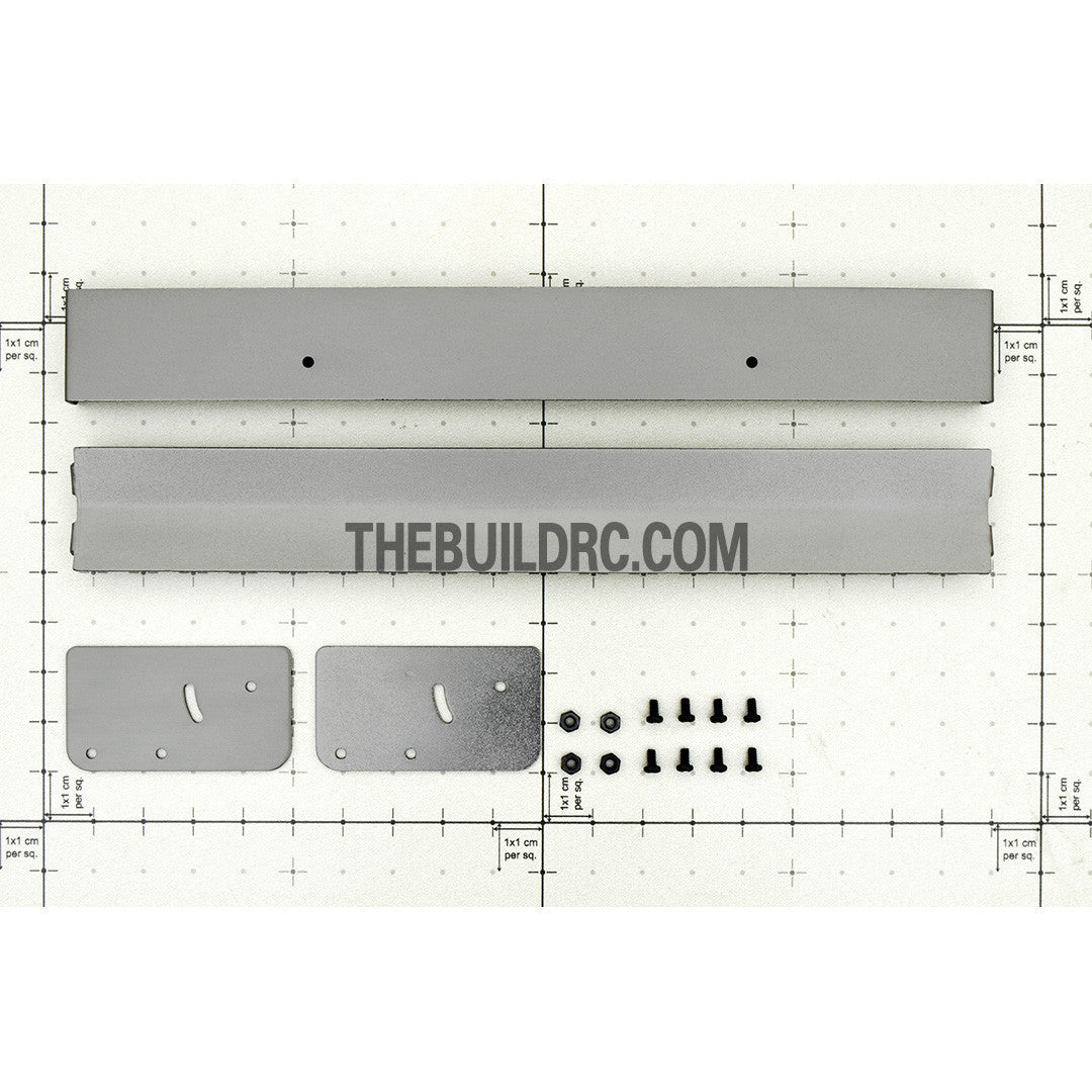 1/10 RC Racing Car 182x24mm Alloy Aluminum GT Double Wing Rear Spoiler - Grey