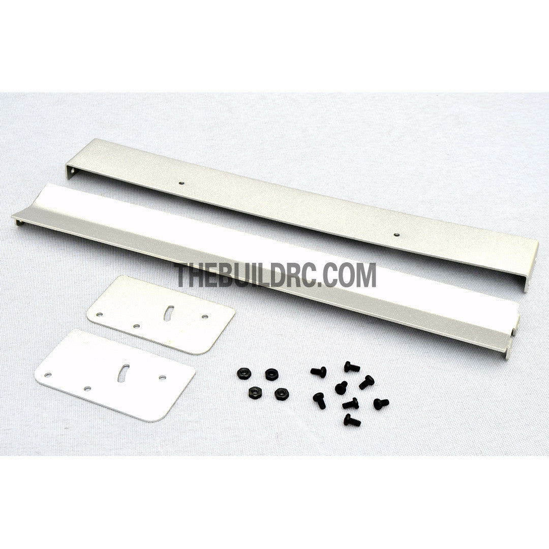 1/10 RC Racing Car 182x24mm Alloy Aluminum GT Double Wing Rear Spoiler - Silver