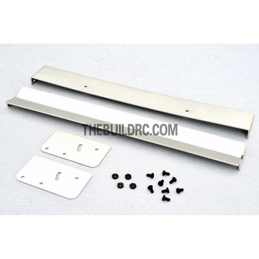 1/10 RC Racing Car 182x24mm Alloy Aluminum GT Double Wing Rear Spoiler - Silver