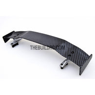 1/10 RC Racing Car 180x28mm Carbon Fiber Pattern GT Wing Rear Spoiler with Stand Style B
