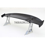 1/10 RC Racing Car 190x33mm Carbon Fiber Pattern GT Wing Rear Spoiler with Stand Style A