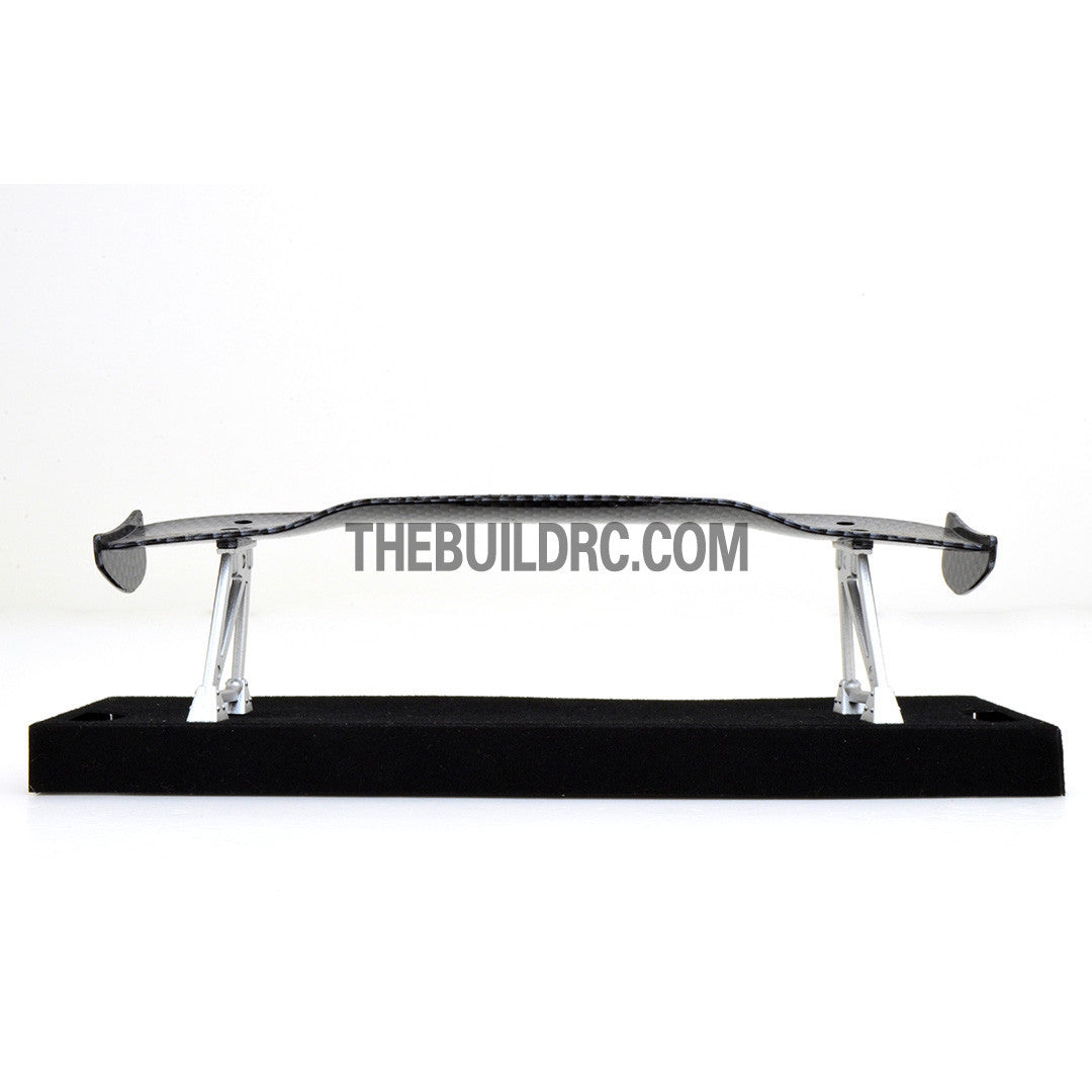1/10 RC Racing Car 177x31mm Carbon Fiber Pattern GT Wing Rear Spoiler with Stand