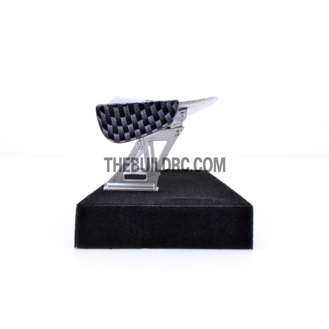 1/10 RC Racing Car 183x42mm Carbon Fiber Pattern GT Wing Rear Spoiler with Stand