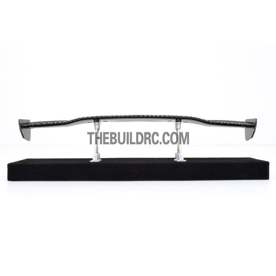 1/10 RC Racing Car 186x29mm Carbon Fiber Pattern GT Wing Rear Spoiler with Stand Style A