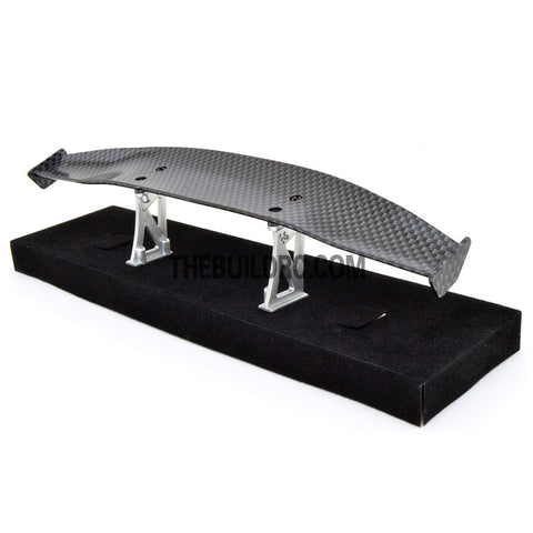 1/10 RC Racing Car 190x35mm Carbon Fiber Pattern GT Wing Rear Spoiler with Stand Style A