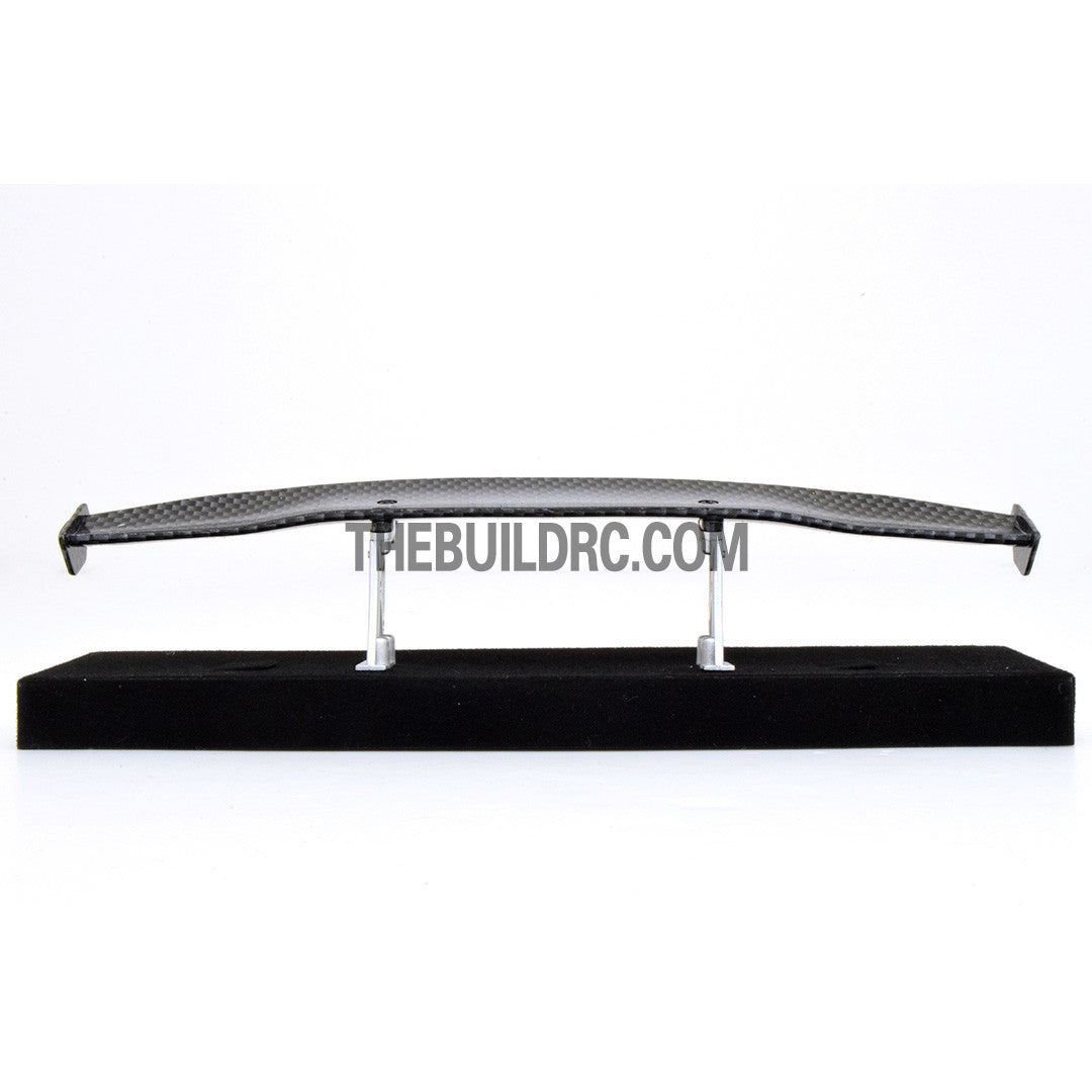 1/10 RC Racing Car 190x35mm Carbon Fiber Pattern GT Wing Rear Spoiler with Stand Style A