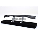 1/10 RC Racing Car 186x31mm Carbon Fiber Pattern GT Wing Rear Spoiler with Stand Style A