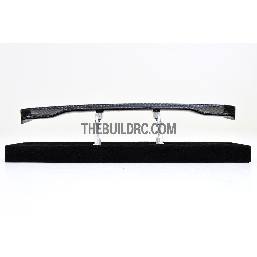 1/10 RC Racing Car 186x31mm Carbon Fiber Pattern GT Wing Rear Spoiler with Stand Style A