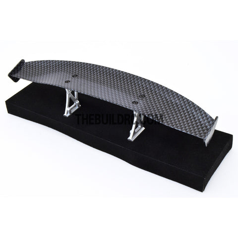 1/10 RC Racing Car 187x37mm Carbon Fiber Pattern GT Wing Rear Spoiler with Stand