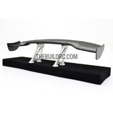 1/10 RC Racing Car 181x36mm Carbon Fiber Pattern GT Wing Rear Spoiler with Stand Style A