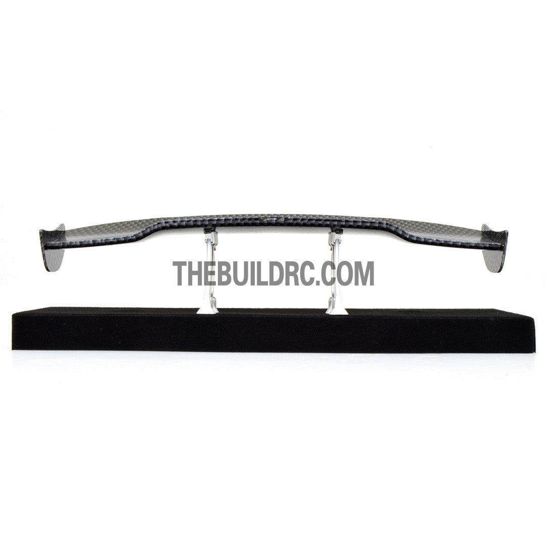 1/10 RC Racing Car 181x36mm Carbon Fiber Pattern GT Wing Rear Spoiler with Stand Style A