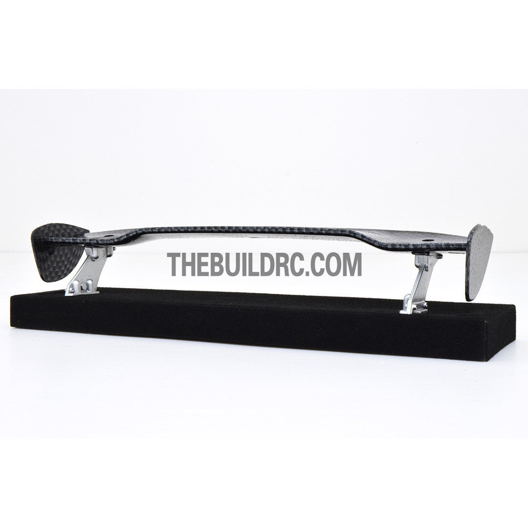 1/10 RC Racing Car 186x31mm Carbon Fiber Pattern GT Wing Rear Spoiler with Stand Style B