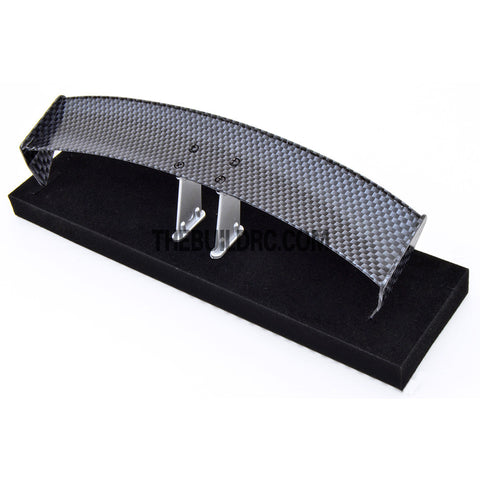 1/10 RC Racing Car 175x28mm Carbon Fiber Pattern GT Wing Rear Spoiler with Stand
