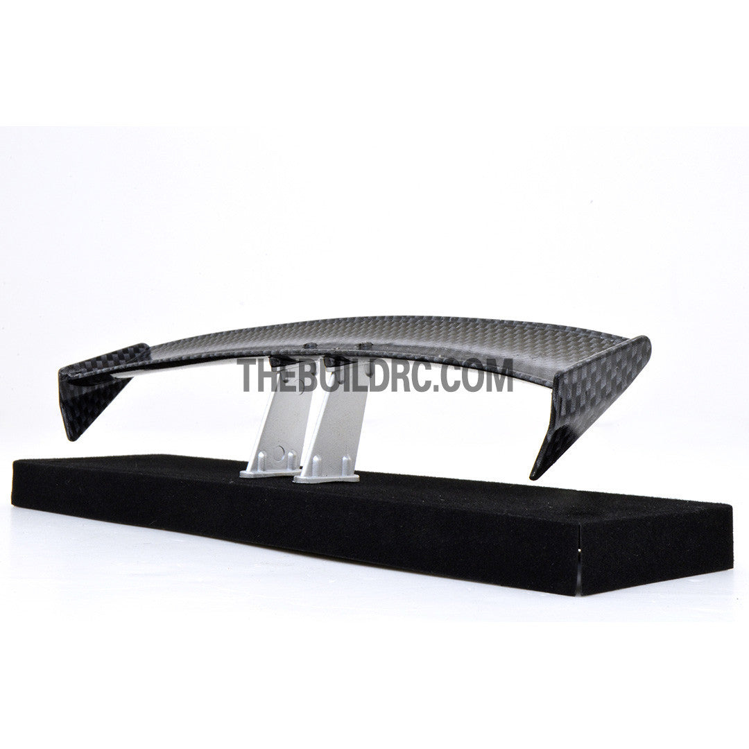 1/10 RC Racing Car 175x28mm Carbon Fiber Pattern GT Wing Rear Spoiler with Stand