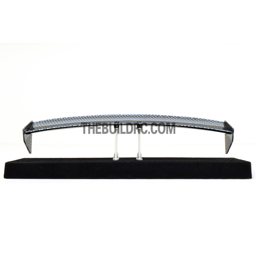 1/10 RC Racing Car 175x28mm Carbon Fiber Pattern GT Wing Rear Spoiler with Stand