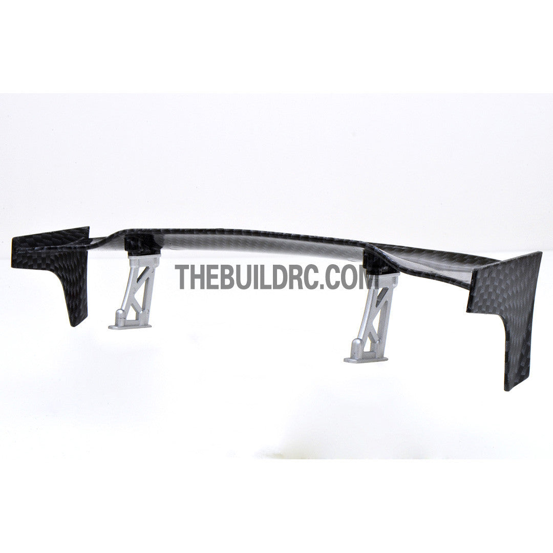 1/10 RC Racing Car 186x33mm Carbon Fiber Pattern GT Wing Rear Spoiler with Stand