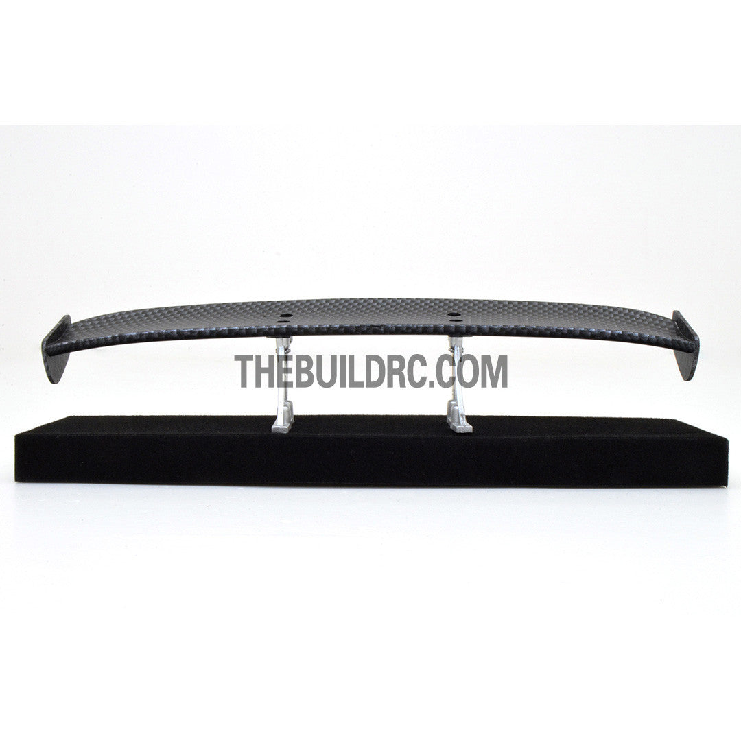 1/10 RC Racing Car 183x29mm Carbon Fiber Pattern GT Wing Rear Spoiler with Stand