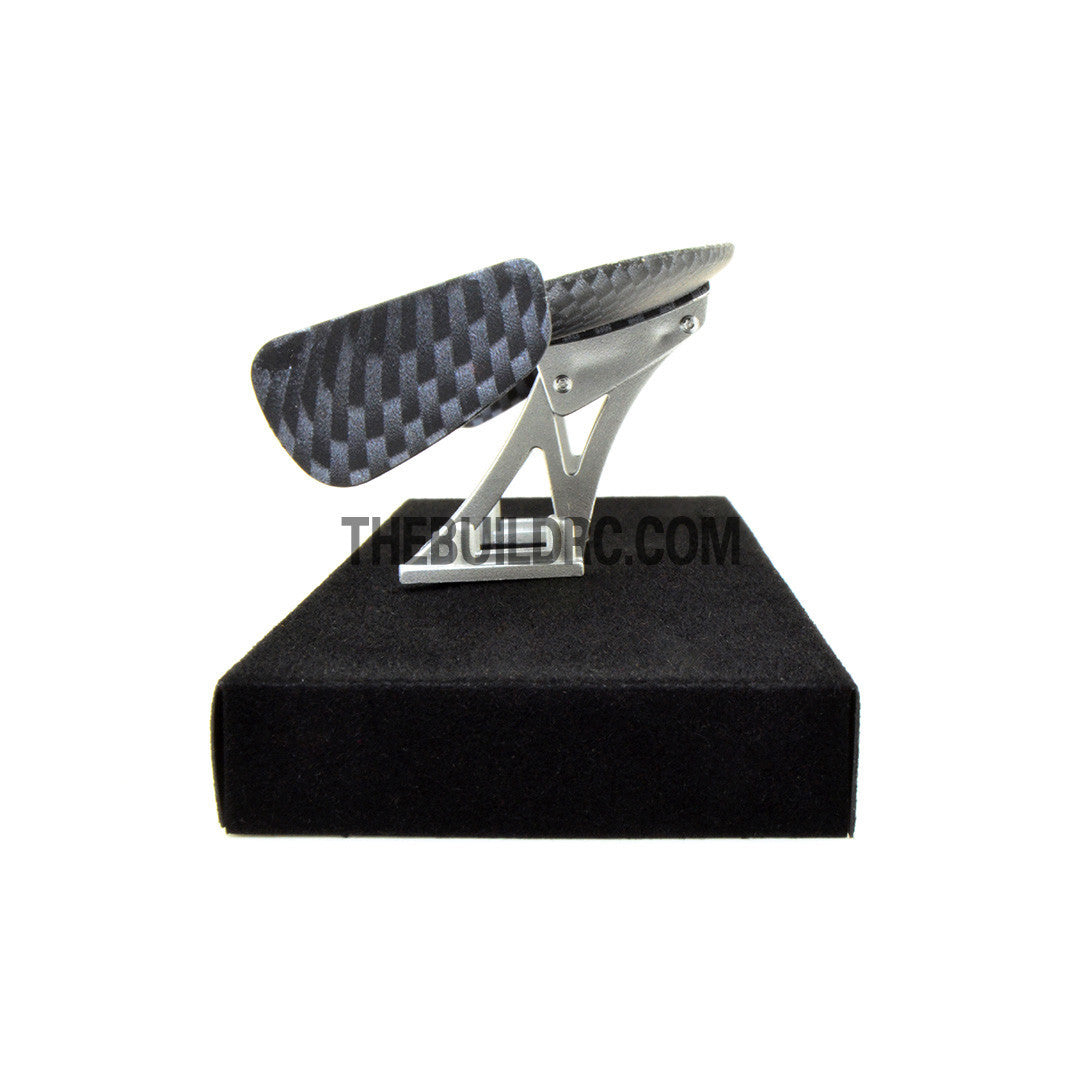 1/10 RC Racing Car 183x29mm Carbon Fiber Pattern GT Wing Rear Spoiler with Stand