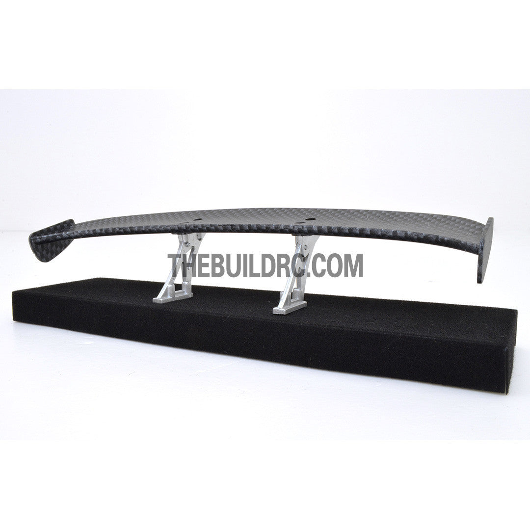 1/10 RC Racing Car 184x31mm Carbon Fiber Pattern GT Wing Rear Spoiler with Stand