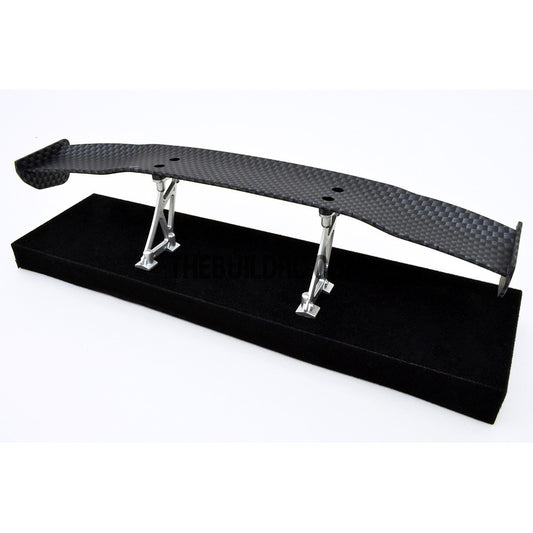 1/10 RC Racing Car 186x29mm Carbon Fiber Pattern GT Wing Rear Spoiler with Stand Style B