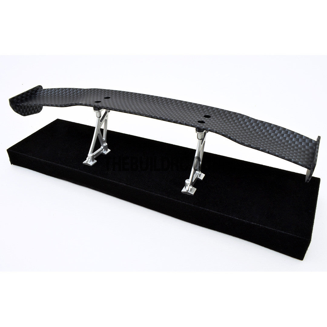 1/10 RC Racing Car 186x29mm Carbon Fiber Pattern GT Wing Rear Spoiler with Stand Style B