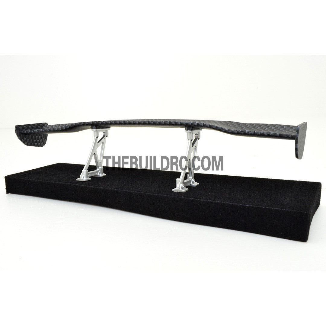 1/10 RC Racing Car 186x29mm Carbon Fiber Pattern GT Wing Rear Spoiler with Stand Style B