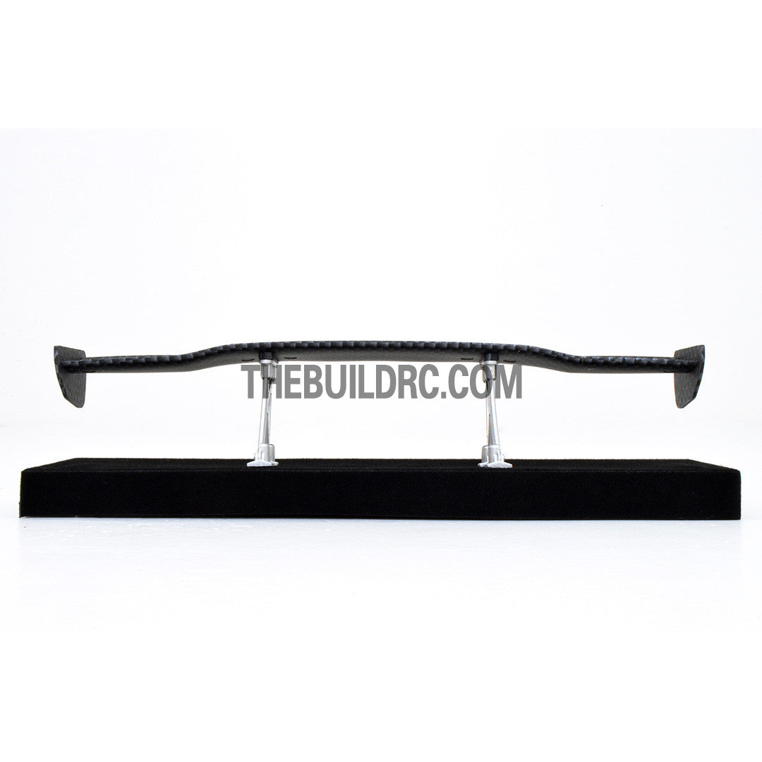 1/10 RC Racing Car 186x29mm Carbon Fiber Pattern GT Wing Rear Spoiler with Stand Style B