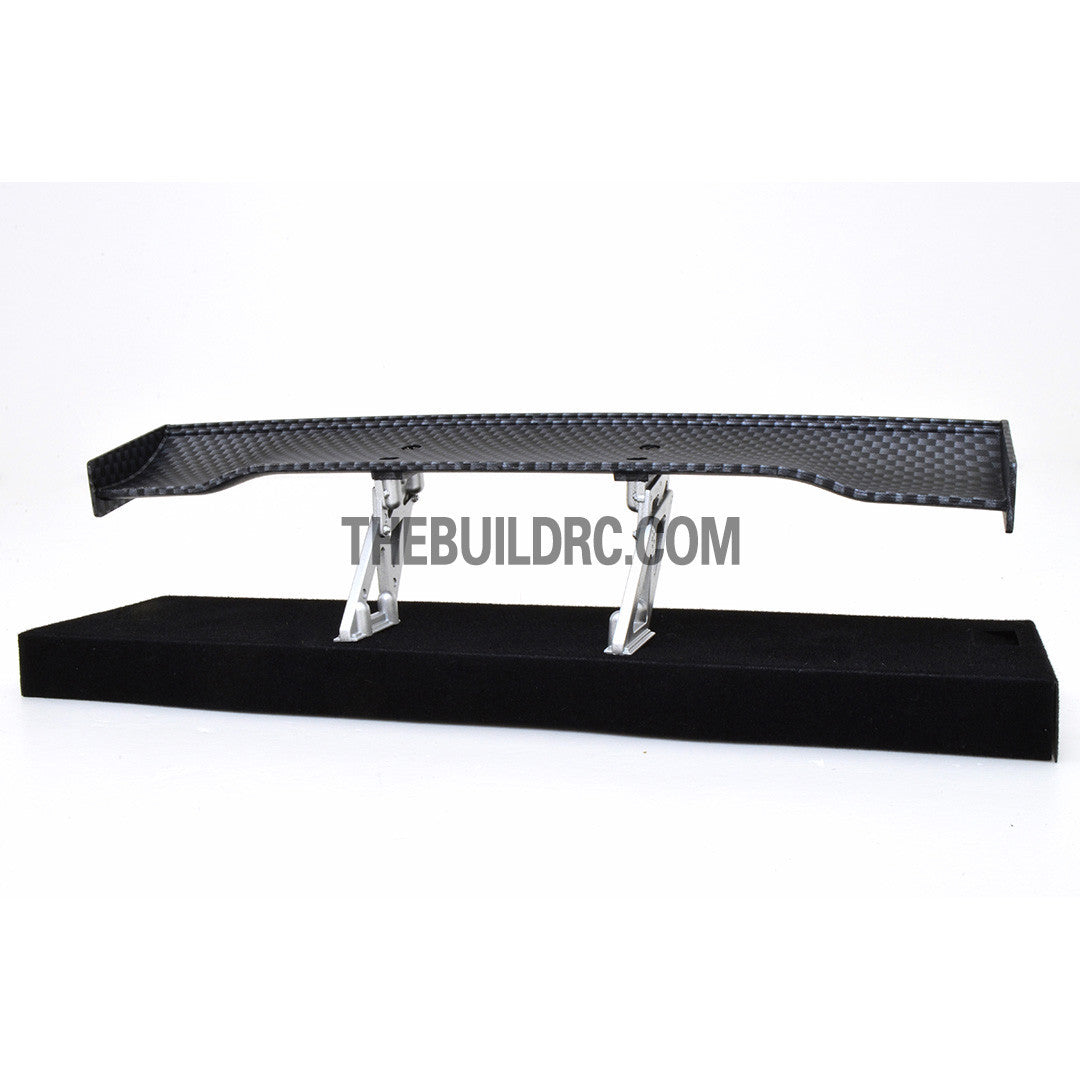 1/10 RC Racing Car 186x31mm Carbon Fiber Pattern GT Wing Rear Spoiler with Stand