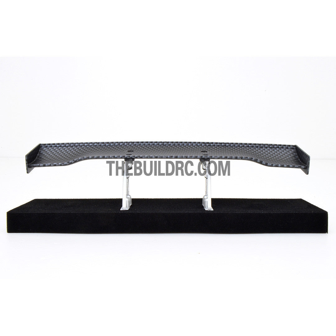 1/10 RC Racing Car 186x31mm Carbon Fiber Pattern GT Wing Rear Spoiler with Stand
