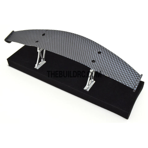 1/10 RC Racing Car 195x40mm Carbon Fiber Pattern GT Wing Rear Spoiler with Stand