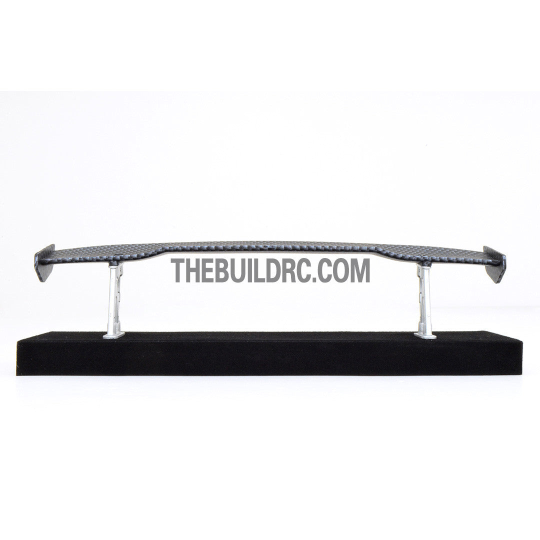 1/10 RC Racing Car 190x33mm Carbon Fiber Pattern GT Wing Rear Spoiler with Stand Style B